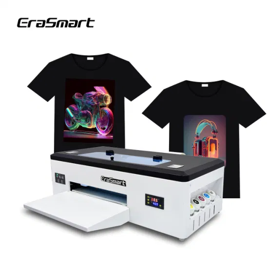 Erasmart Small Desktop Digital Fabric Textile Garment Impresora L1800 A3 Dtf Printer Pet Film Heat Transfer Press Inkjet T-Shirt T