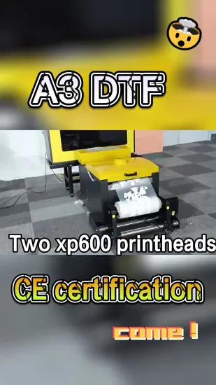 Lebenslange Wartung Heißer Verkauf A3 Dtf Digitaldrucker Pet Film Textile Bekleidungsdruckmaschine